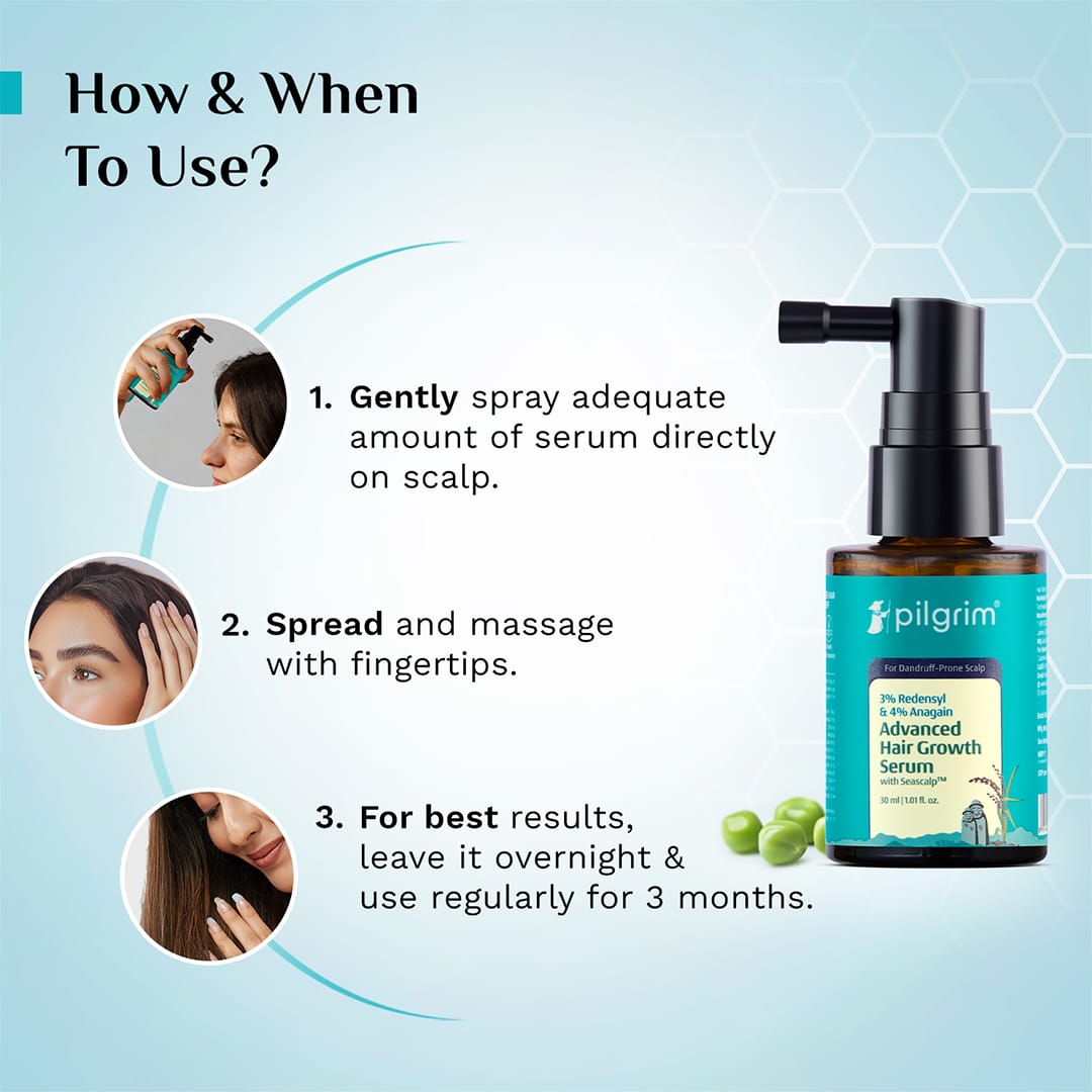 Pilgrim 3% Redensyl & 4% Anagain Advanced Hair Growth Serum For Dandruff-Prone Scalp, 30ml - Image 6 - Buy from Indicrest