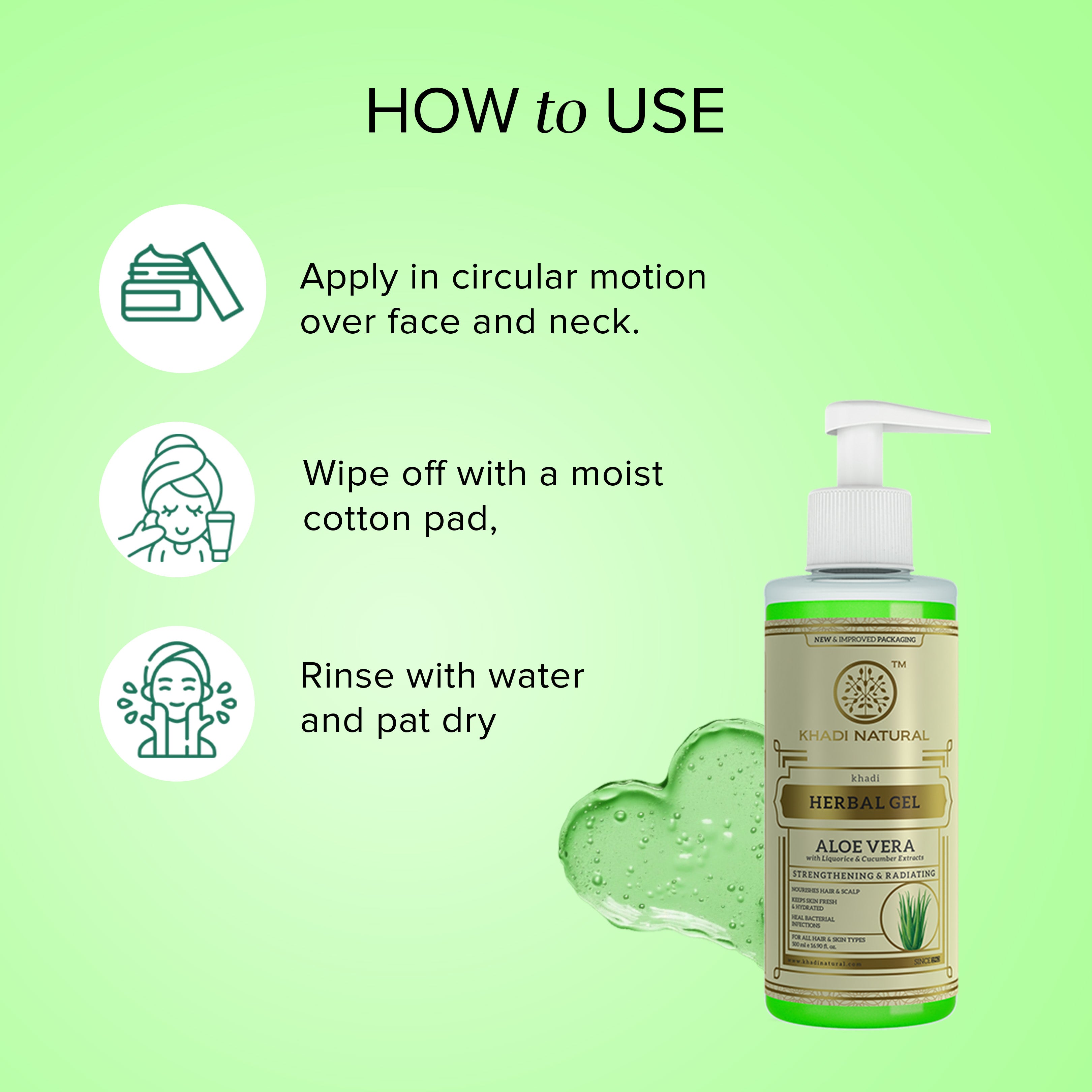 Khadi Natural Aloe Vera Gel With Liquorize & Cucumber Extracts - 500ml - Image 4 - Buy from Indicrest
