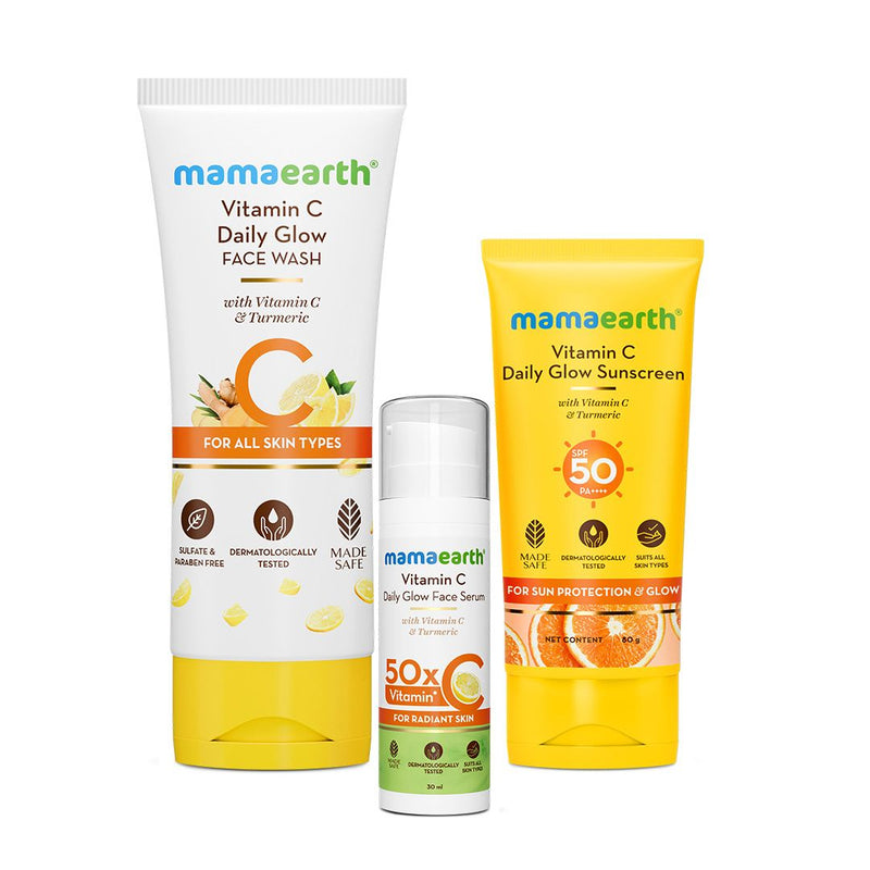 Mamaearth Daily Glow Up Kit with Vitamin C & Turmeric for Naturally Glowing Skin - Buy from Indicrest