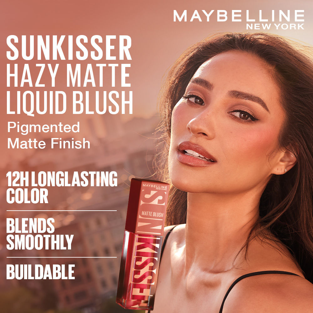 Maybelline Sunkisser Hazy Matte Blush, 12HR Sunkissed Cheeks, Transfer & Sweat-proof, Pink Mirage, 1 piece Buy at Indicrest Image 4