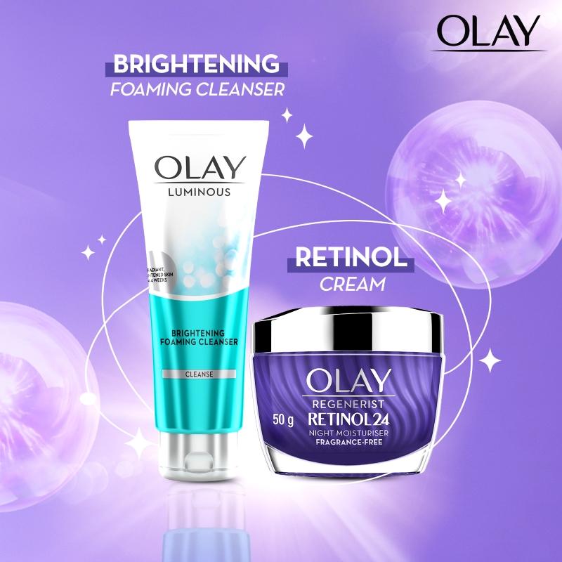 Olay Retinol Kit For Overnight Repair, Anti-Ageing Night Cream With Cleanser, Fragrance Free, 150g Buy at Indicrest Image 10