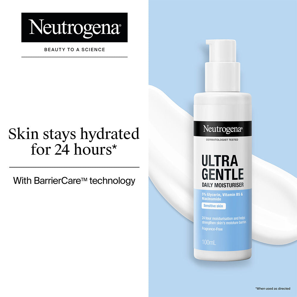 Neutrogena Ultra Gentle Daily Face Moisturizer With Glycerin, Niacinamide & Vitamin B5, 100ml