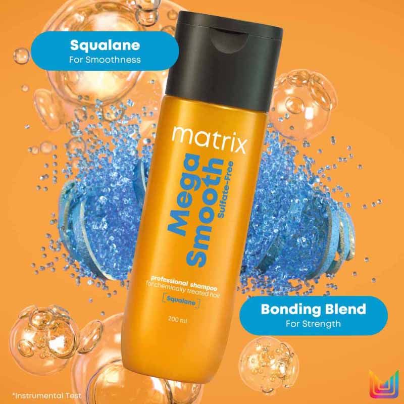 Matrix Mega Smooth Sulfate-free Shampoo, Gentle Cleansing & Bond Repair, Safe for Treated Hair, 200ml Buy at Indicrest Image 4