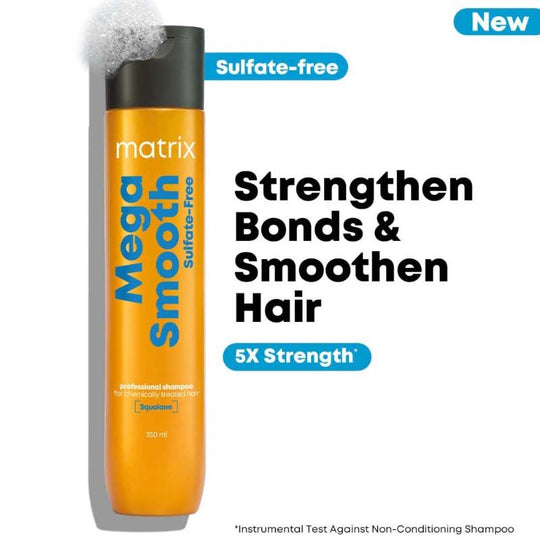 Matrix Mega Smooth Sulfate-free Shampoo, Gentle Cleansing & Bond Repair, Safe for Treated Hair, 350ml Buy at Indicrest