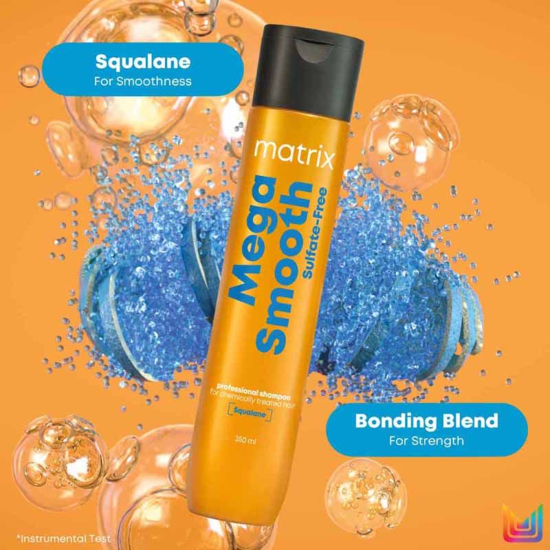Matrix Mega Smooth Sulfate-free Shampoo, Gentle Cleansing & Bond Repair, Safe for Treated Hair, 350ml Buy at Indicrest Image 4