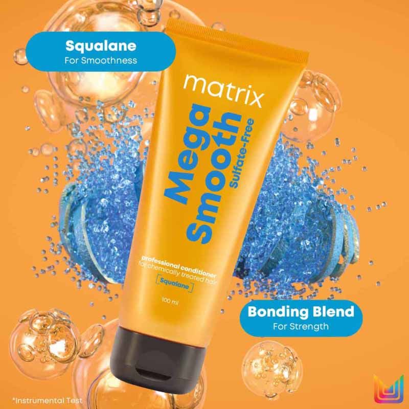 Matrix Mega Smooth Sulfate-free Conditioner For Bond Repair, Smoothens Hair, Safe for Treated Hair, 100ml Buy at Indicrest Image 3