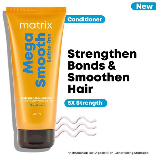 Matrix Mega Smooth Sulfate-free Conditioner For Bond Repair, Smoothens Hair, Safe for Treated Hair, 200ml Buy at Indicrest