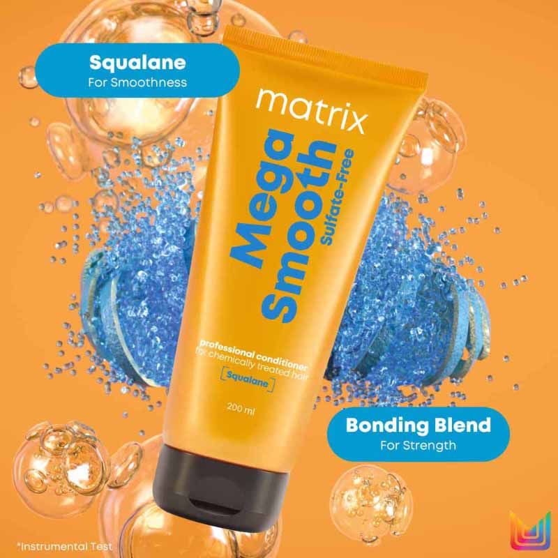 Matrix Mega Smooth Sulfate-free Conditioner For Bond Repair, Smoothens Hair, Safe for Treated Hair, 200ml Buy at Indicrest Image 3