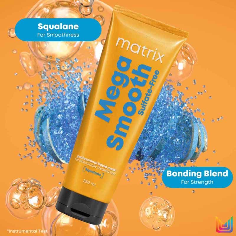 Matrix Mega Smooth Liquid Hair Mask, Reviving Bond Repair Treatment, 5X Strength, Smoothens Hair, 250ml Buy at Indicrest Image 4
