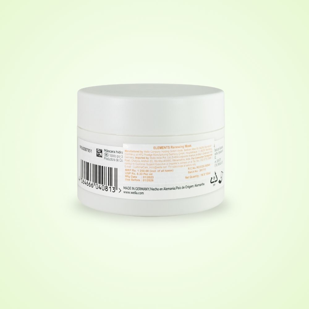 Wella Professionals Elements Renewing Sulfate & Paraben-Free Hair Mask For Frizz-Free Hair With Aloe Vera, 150ml Buy at Indicrest Image 9