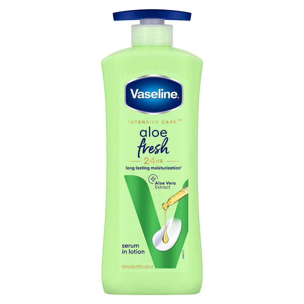 Vaseline Aloe Fresh Body Serum Lotion With Aloe Vera Extract 24H Moisturization, 600ml Buy at Indicrest Image 2
