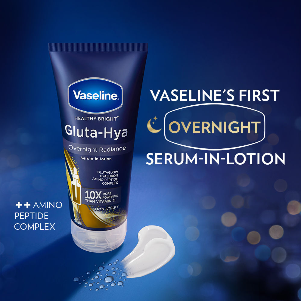 Vaseline Gluta-Hya Overnight Radiance, Serum-In-Lotion, With Amino Peptide And GlutaGlow, 200ml Buy at Indicrest Image 3