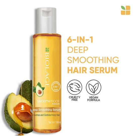 Biolage Smoothproof Professional 6-in-1 Deep Smoothening Hair Serum for Dry and Frizzy Hair, 100ml