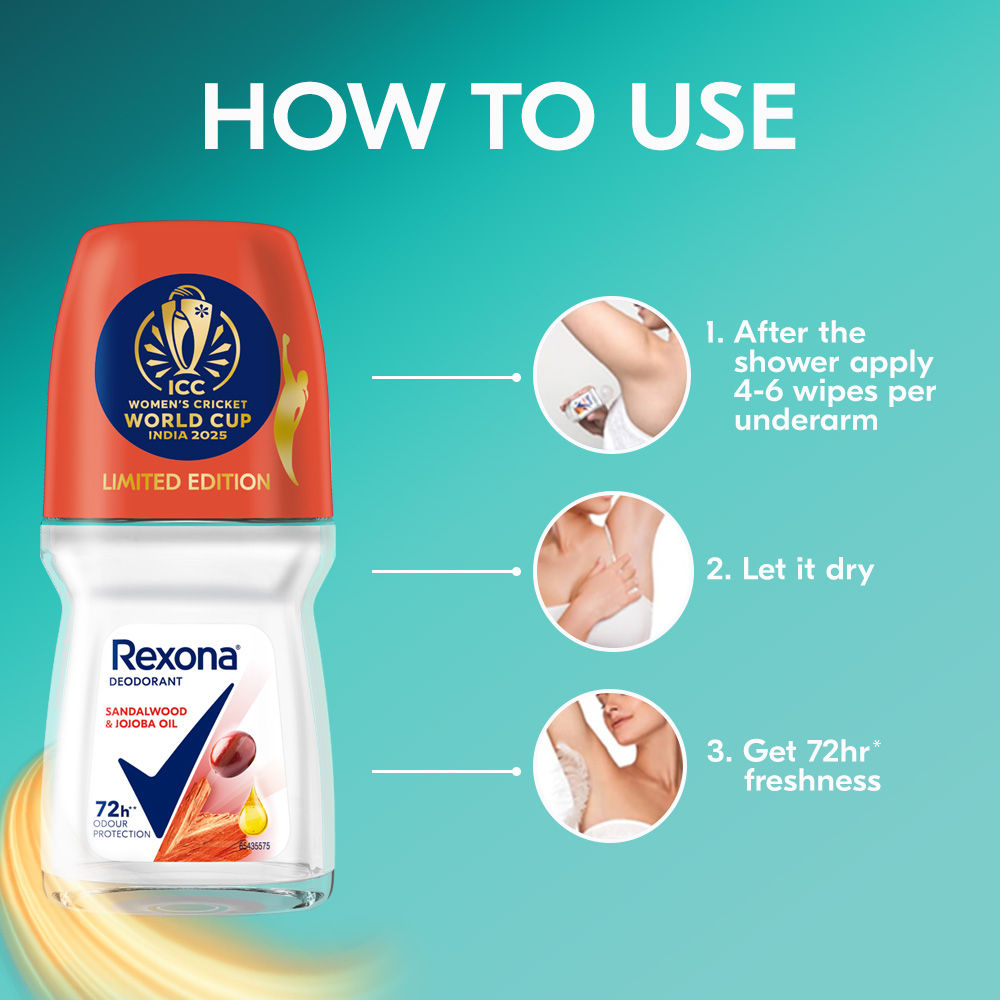 Rexona Antiperspirant Roll-On, Sandalwood & Jojoba Oil (Pack of 2), 2 pieces Buy at Indicrest Image 9