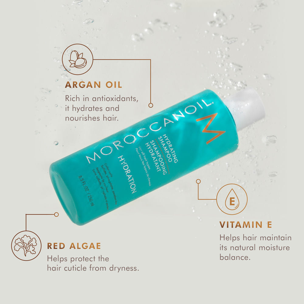 Moroccanoil Hydrating Shampoo | Argan Oil, Vitamins A & E | Moisture Boost & Shine for All Hair Types, 250ml