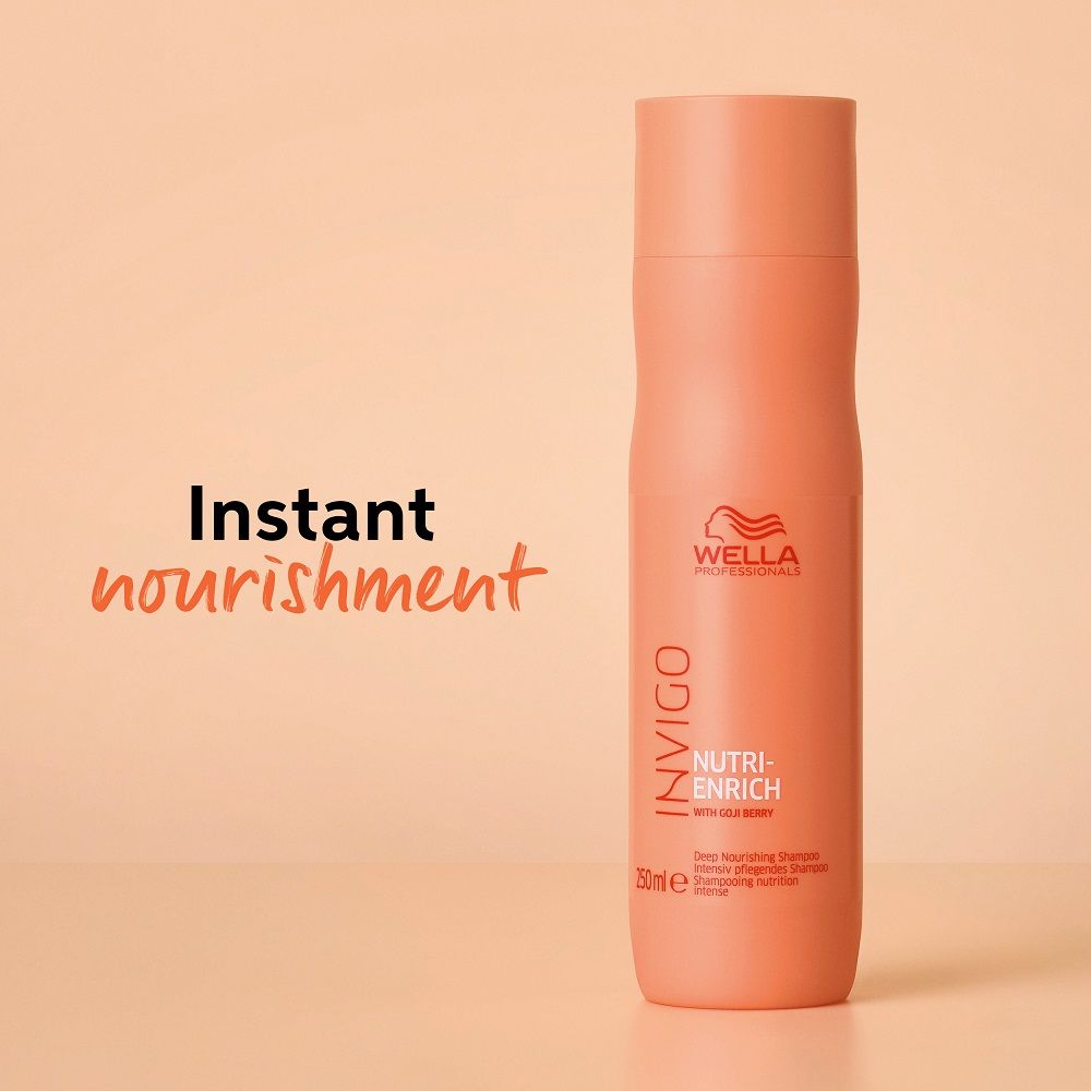 Wella Professionals Invigo Nutri Enrich Shampoo For Dry, Frizzy & Damaged Hair With Goji Berry, 1000ml Buy at Indicrest Image 3