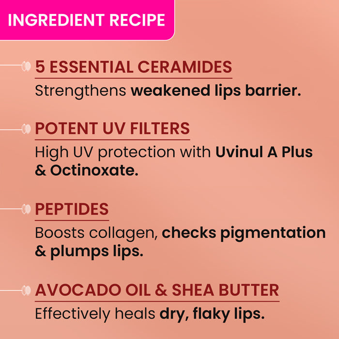 Dot & Key Ceramide + Peptide Lip Balm SPF 50 PA+++, Warm Nude