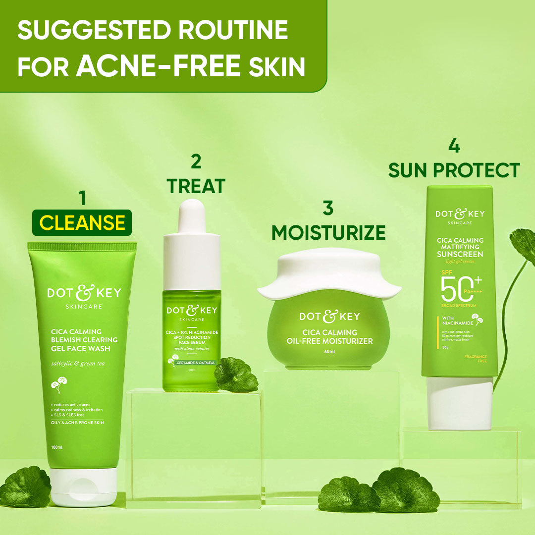 Dot & Key Cica + Salicylic Gel Face Wash - Pack of 2, (175ml)