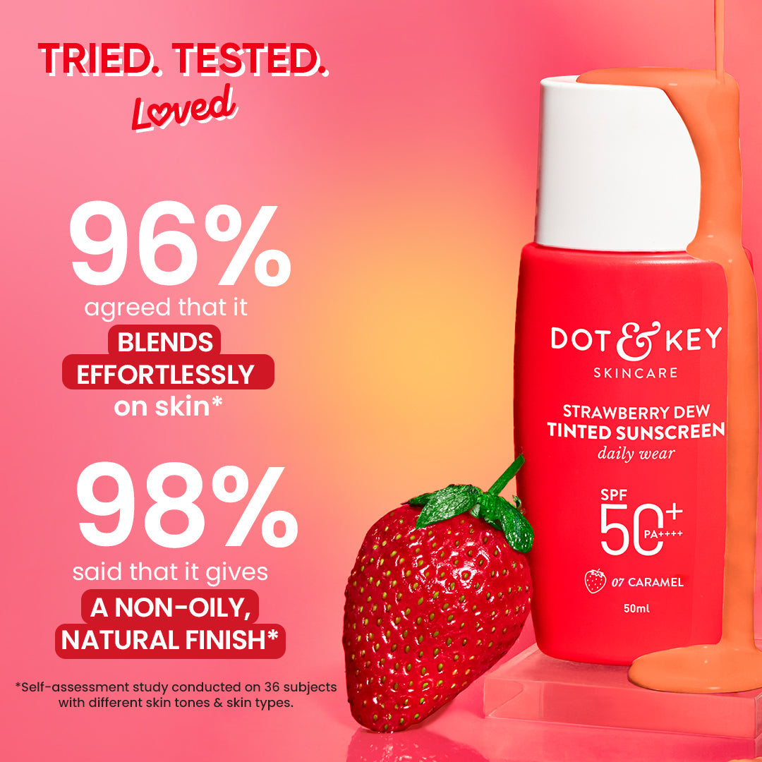 Dot & Key Strawberry Dew Tinted Sunscreen SPF 50+ PA++++, Porcelain Light