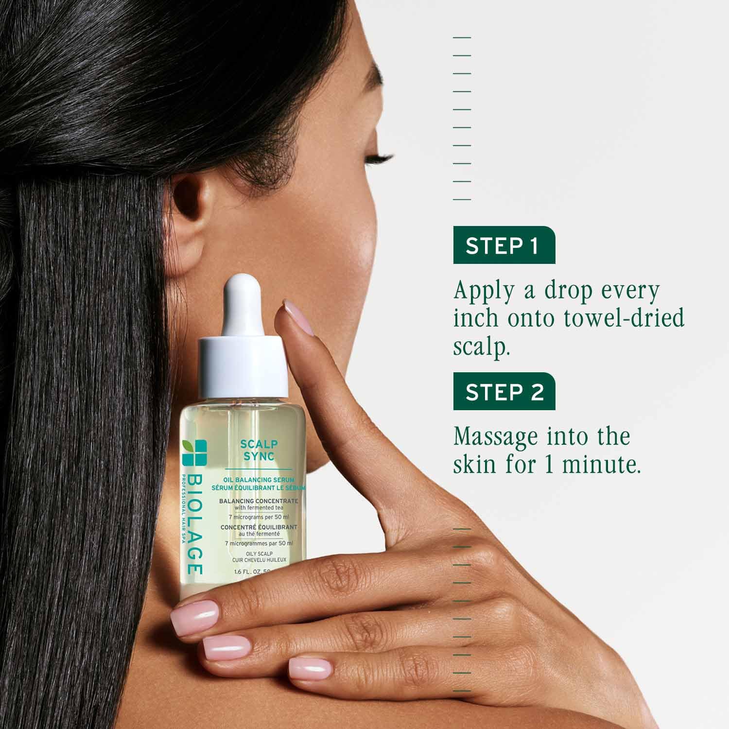 Biolage ScalpSync Oil Balancing Serum - Absorbs Excess Oil, For Oily Scalp, Soothed and Hydrated Scalp for up to 72 hours, with Fermented Tea Blend, Vegan & Paraben-Free - Image 6 - Buy from Indicrest