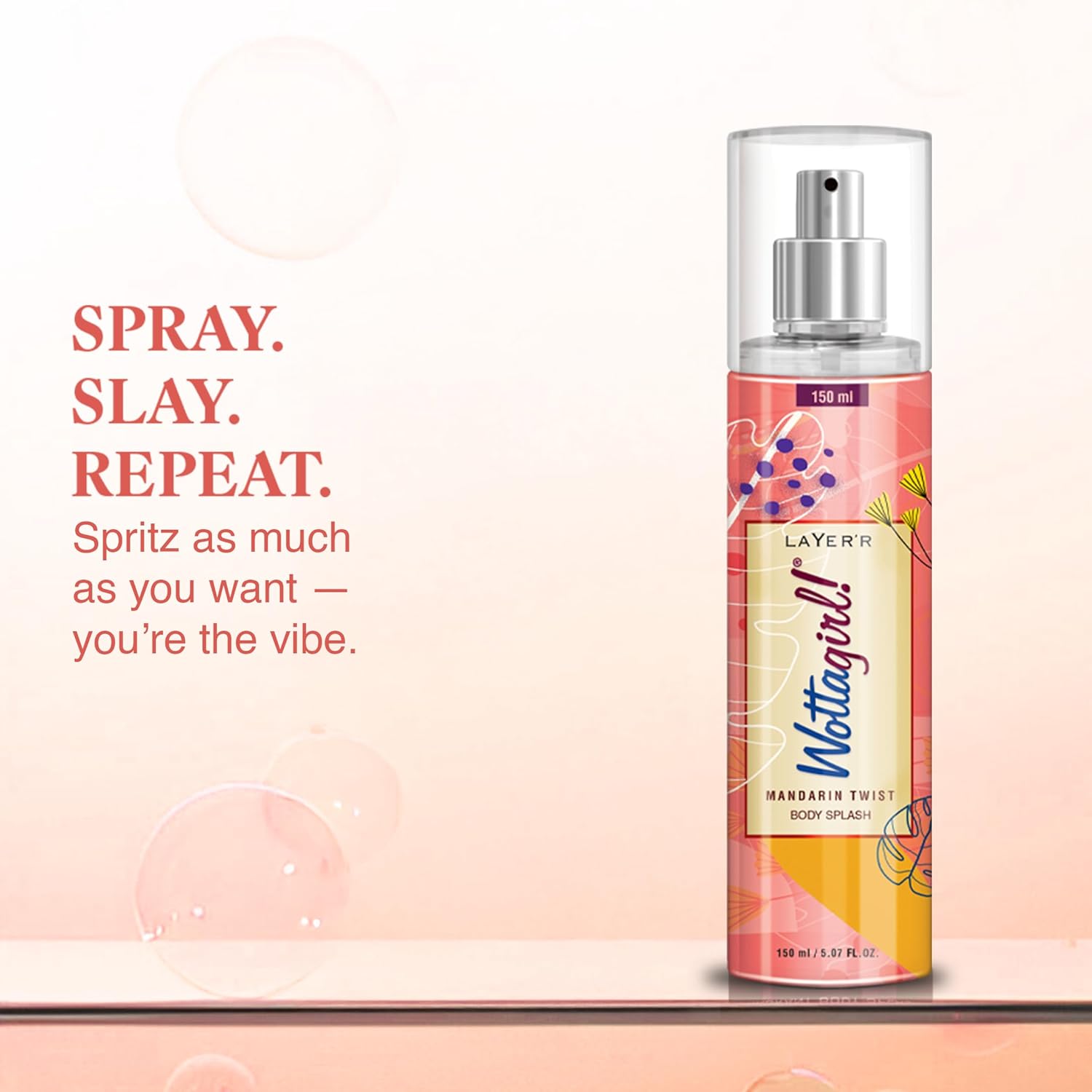 Wottagirl Wottagirl! Mandarin Twist Body Mist 150ml | Long-Lasting Fruity Fragrance for Women | Orange & Raspberry Notes - Image 4 - Buy from Indicrest
