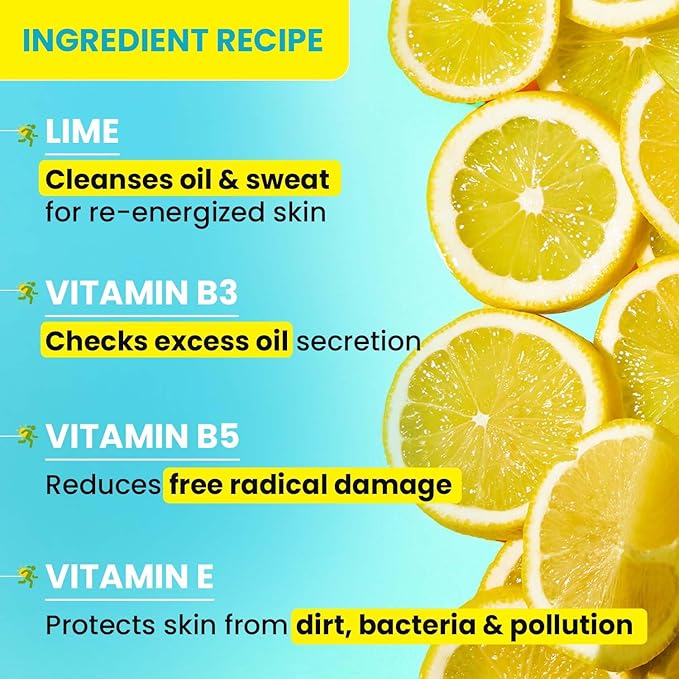 Dot & Key Lime Rush Sports Face Wash (Deep Cleans Oil, Sweat & Dirt), 100ml