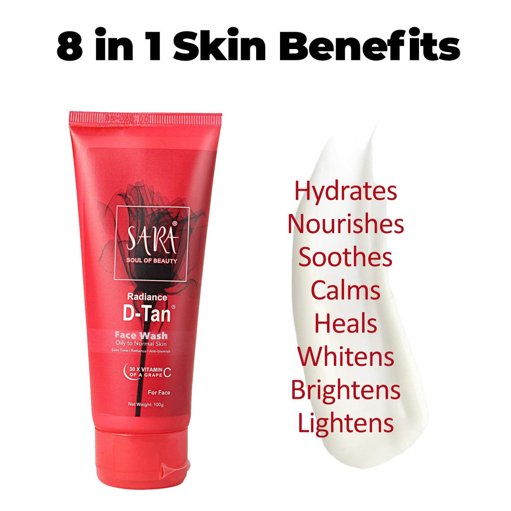 Sara Herbals Radiance D-TAN Face Wash, 2 X 100g - Image 3 - Buy from Indicrest