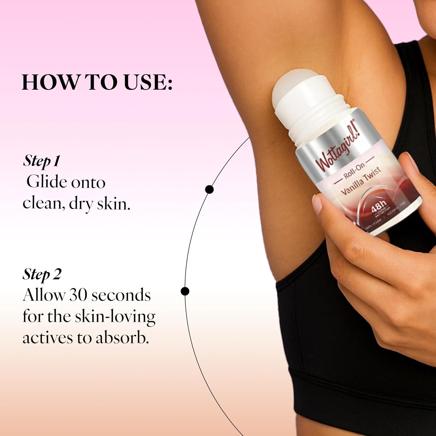 Wottagirl Wottagirl Underarm Roll On Combo (25ml X 2) - Secret Crush & Vanilla Twist | 48H Odour Protection | Alcohol-Free | Vegan Deodorant for Women - Image 5 - Buy from Indicrest
