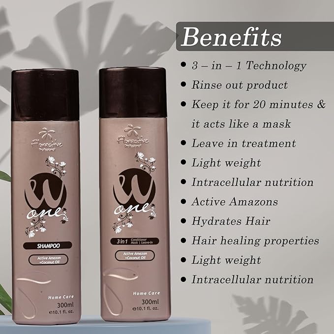 Floractive Profissional W One 3-In-1 Conditioner & Shampoo, 300 ml (Set of 2)