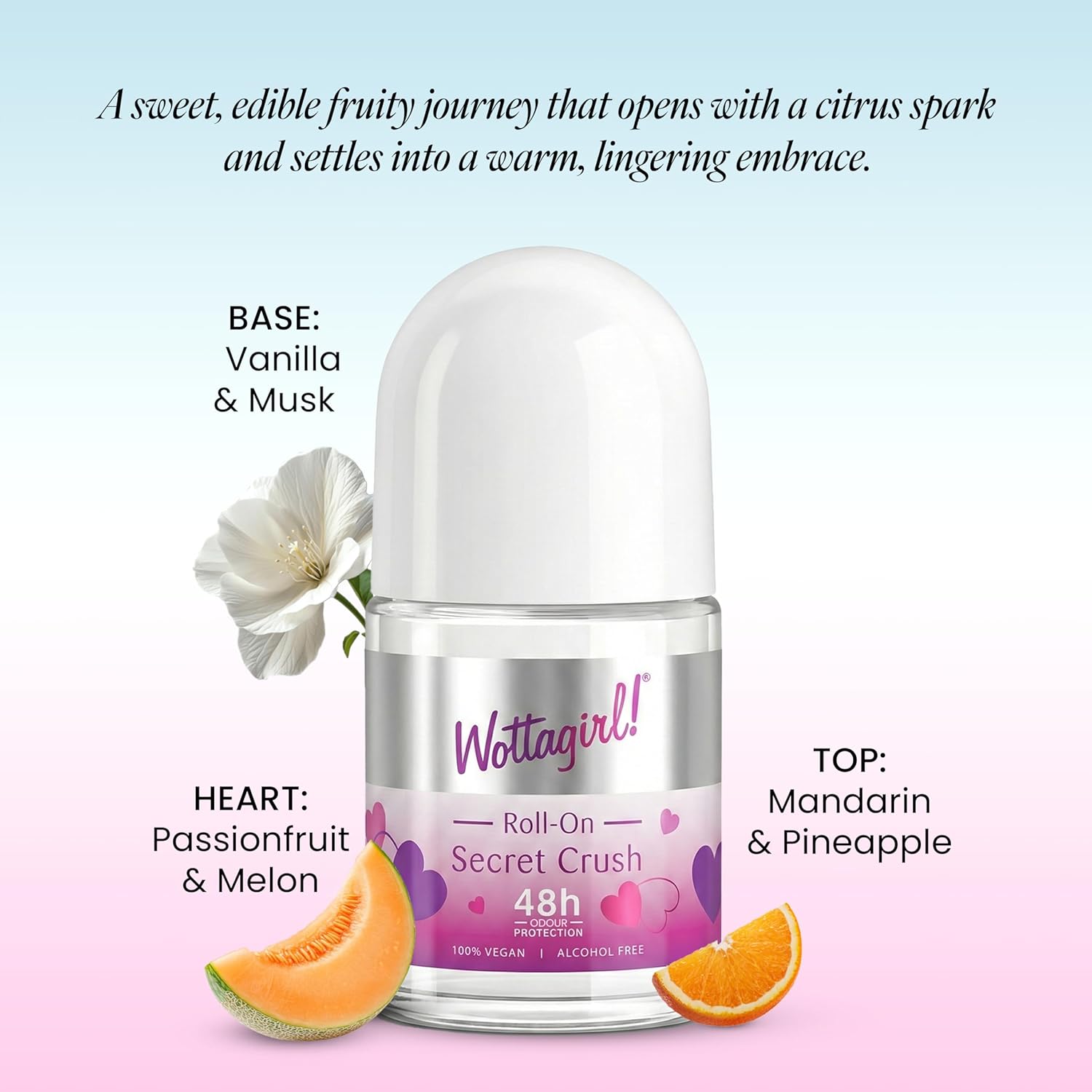 Wottagirl Wottagirl Underarm Roll On Combo (25ml X 2) - Mystic Island & Secret Crush | 48H Odour Protection | Alcohol-Free | Vegan Deodorant for Women - Image 3 - Buy from Indicrest