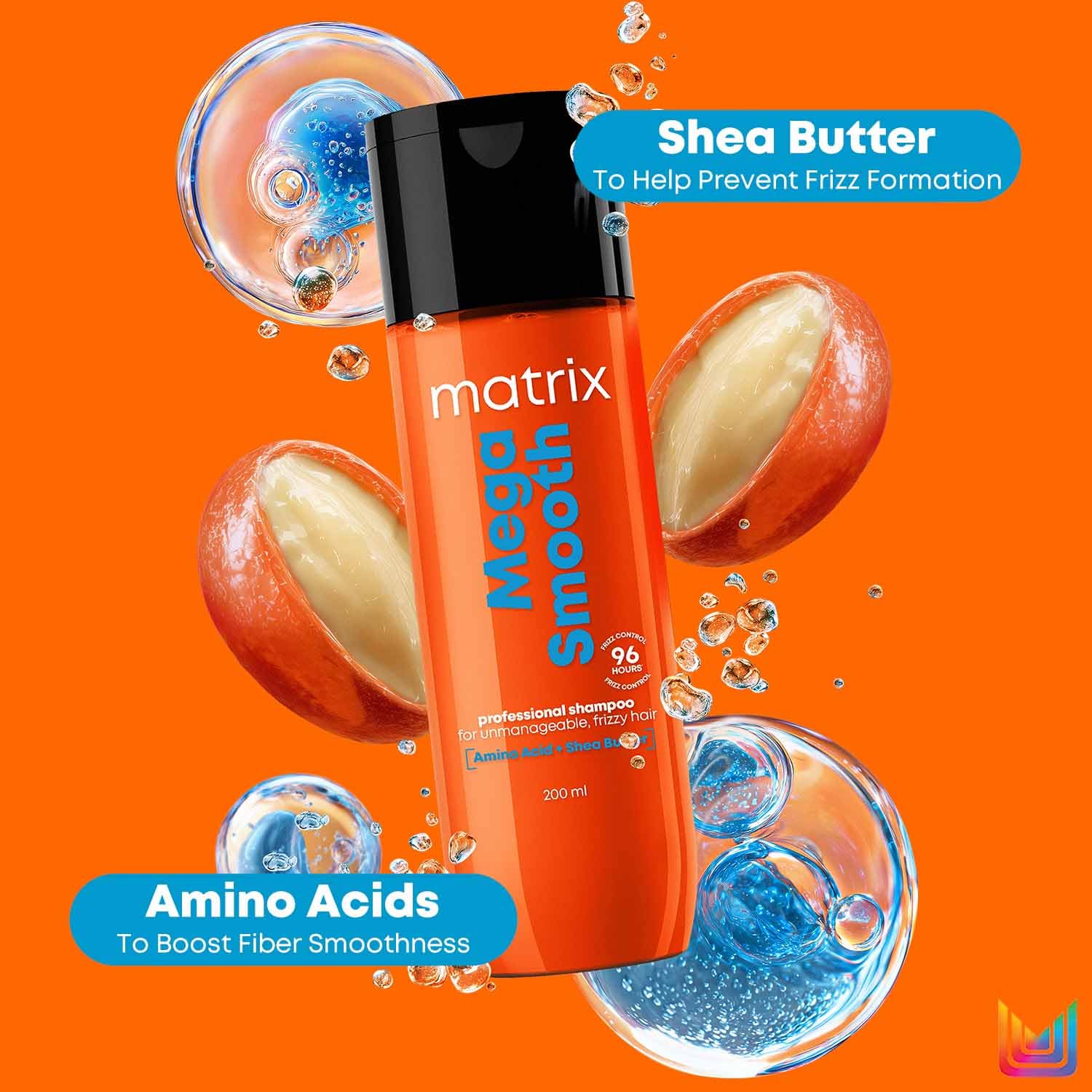 Matrix Mega Smooth Professional Shampoo with Shea Butter & Amino Acids, for Frizzy Hair | Max Smoothness for 4 Days | Used by 1 Lakh Hairstylists*| For All Hair Types | Paraben Free - Image 5 - Buy from Indicrest