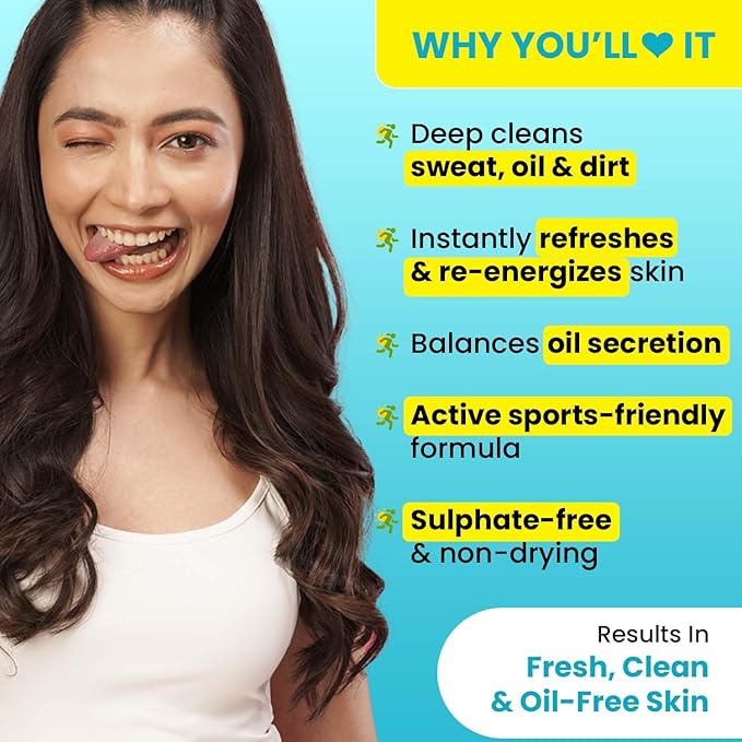 Dot & Key Lime Rush Sports Face Wash (Deep Cleans Oil, Sweat & Dirt), 100ml