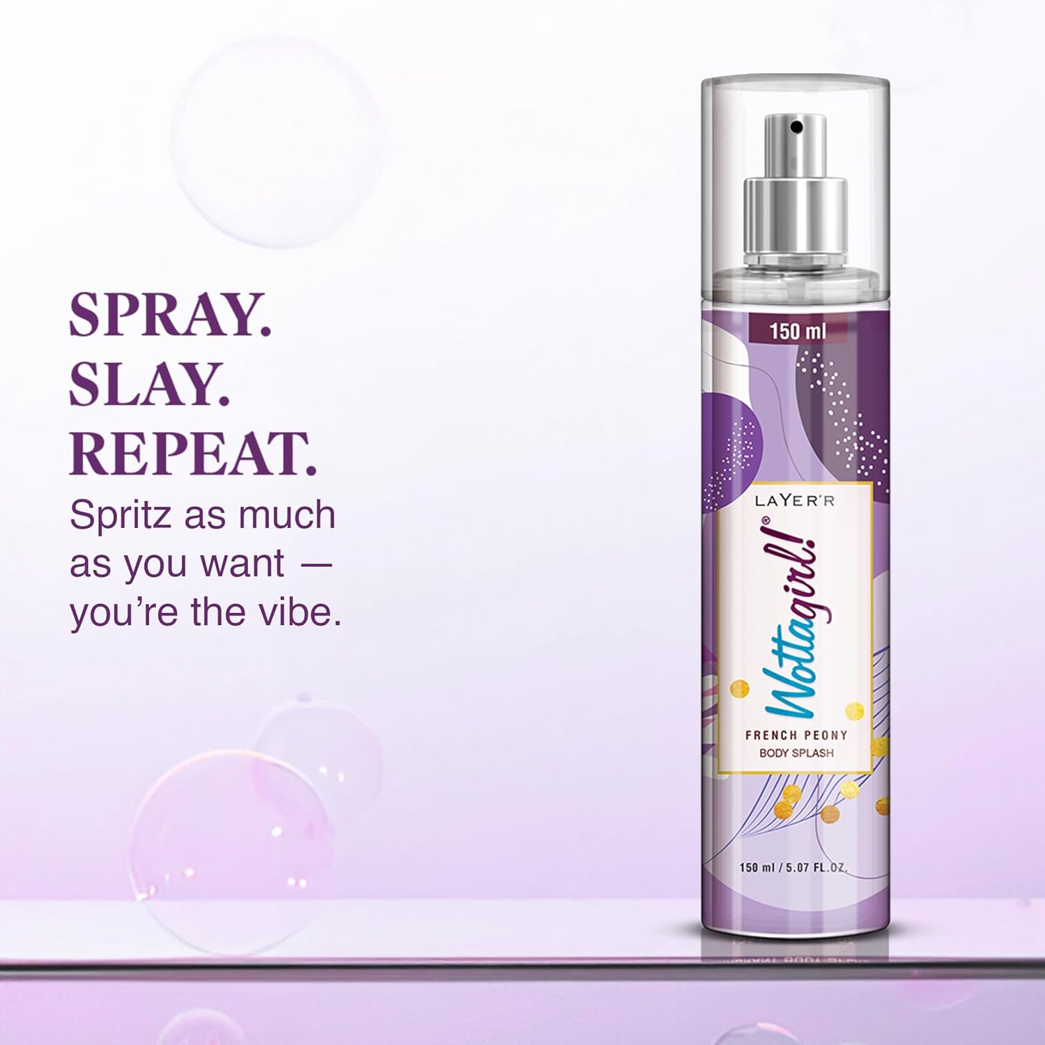 Wottagirl Wottagirl! French Peony 150ml Body Splash for Women | Elegant Floral Mist with Lavender & Peony | Long-Lasting, Refreshing & Skin-Friendly Fragrance  - Image 4 - Buy from Indicrest
