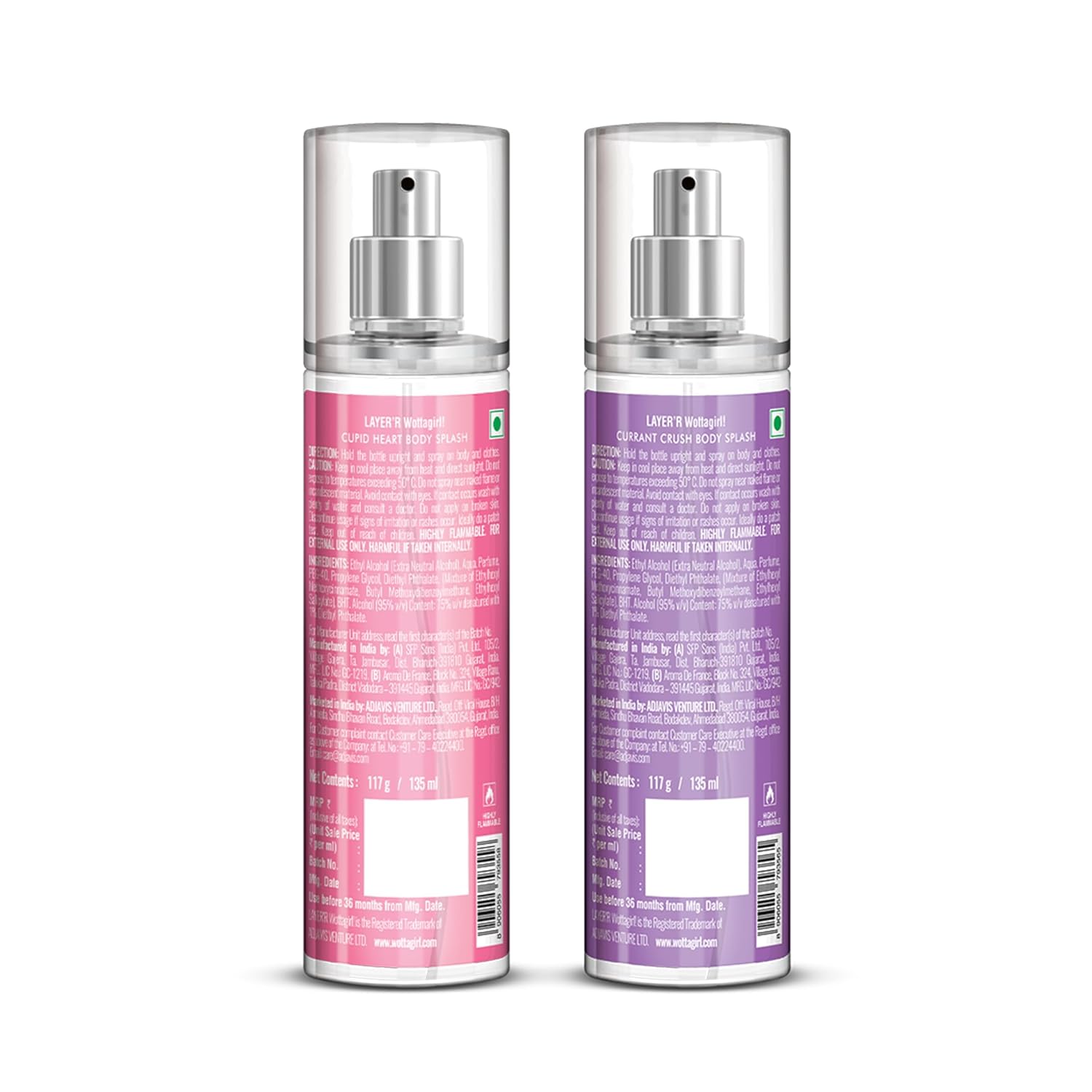 Wottagirl Wottagirl! Cupid Heart & Currant Crush Body Splash Combo for Women, 2X135ml | Long-Lasting Fresh Fruity Floral Body Mist | Melon, Red Fruits, Strawberry & Rose Notes | Everyday Wear | Skin-Friendly  - Image 7 - Buy from Indicrest