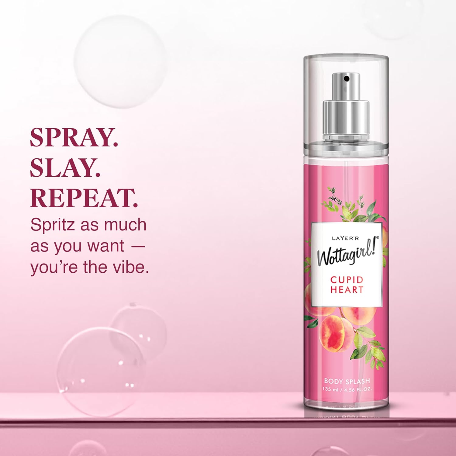 Wottagirl Wottagirl! Cupid Heart Body Splash, 135ml | Long-Lasting Fresh Fruity Floral Body Mist for Women | Melon, Red Fruits & Jasmine Notes - Image 4 - Buy from Indicrest