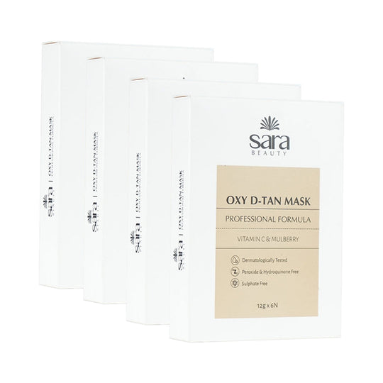Sara Oxy D-TAN Mask for Tan Removal and Skin Tone Correction for Oily and Blemish Prone Skin (24 Sachets X 12g), De-tan for Men and Women (Pack of 4) For Single use - Buy from Indicrest