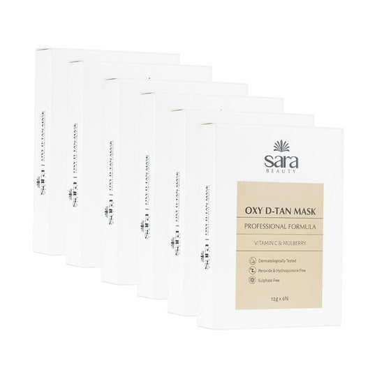 Sara Oxy D-TAN Mask for Tan Removal and Skin Tone Correction for Oily and Blemish Prone Skin (36 Sachets X 12 gm), De-tan for Men and Women (Pack of 6) For single use. - Buy from Indicrest