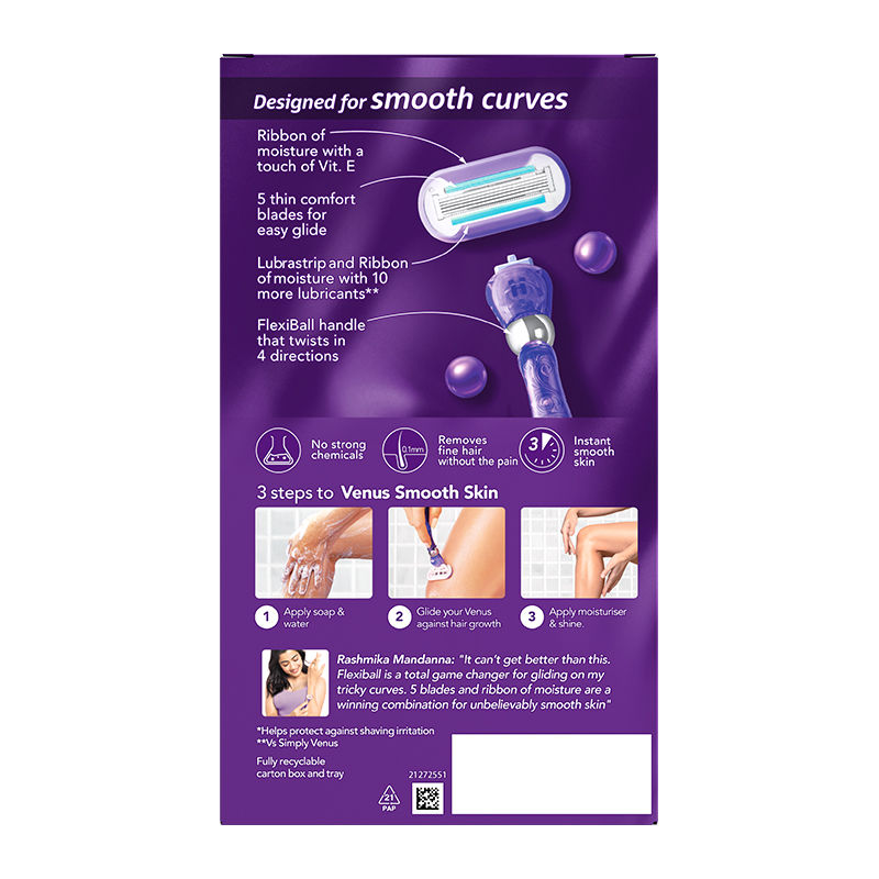 Gillette Venus Smooth Curves | Swirl | Hair Removal Razor for Women, 1 Razor, 1 piece Buy at Indicrest Image 9
