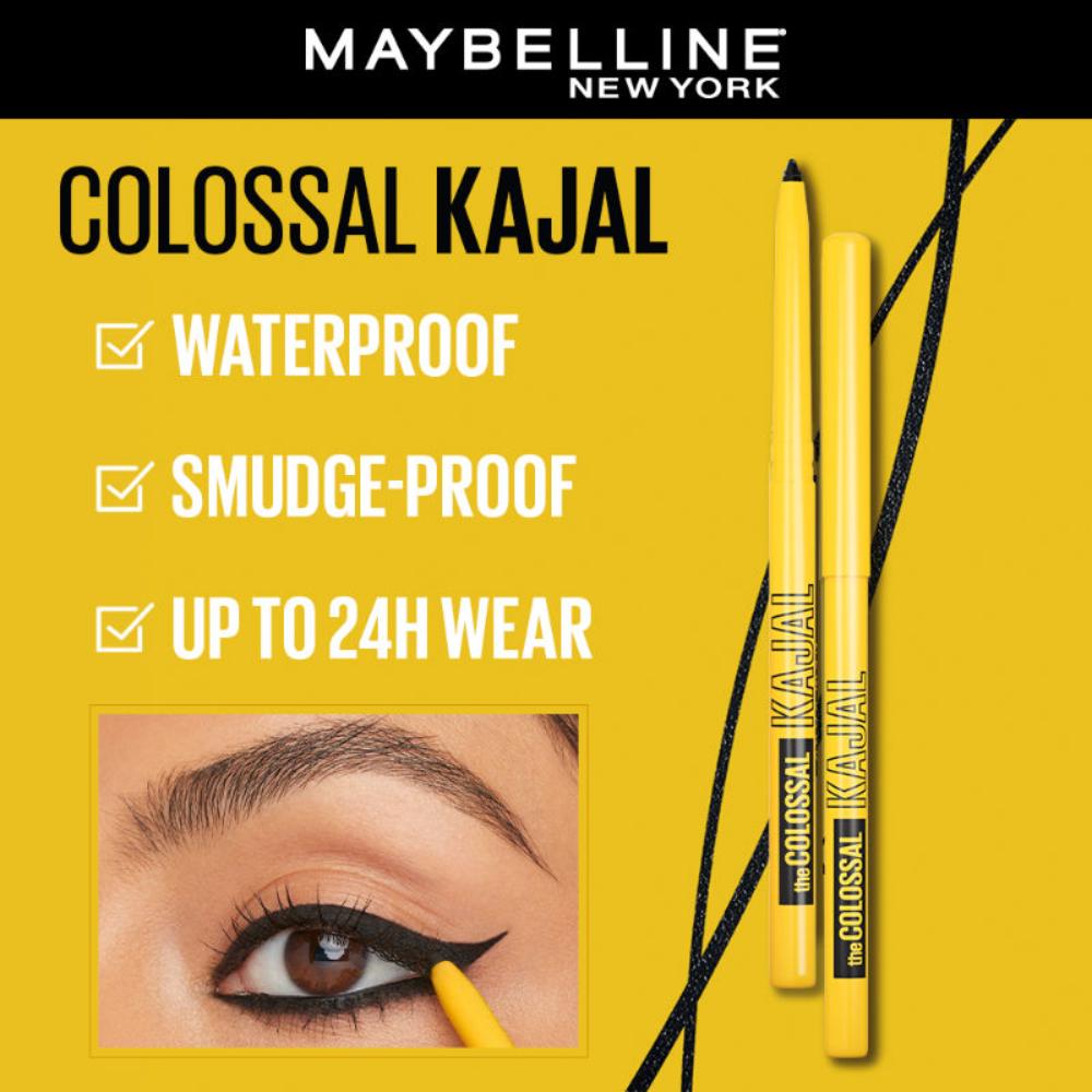 Maybelline New York The Colossal Essentials Eye Kit - Bold Liner & Colossal Kajal Combo, 0.35g+3ml Buy at Indicrest Image 3