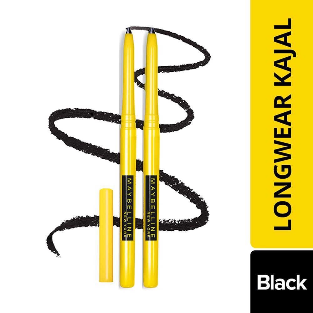 Maybelline New York Intense Colour Colossal Matte Finish Kajal Black Pack Of 2 Deep Black Combo, 0.35g Each Buy at Indicrest