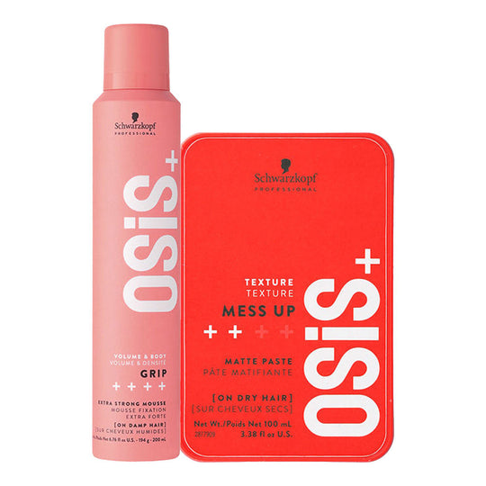 Schwarzkopf Professional Osis+ Grip Styling Mousse, 200ml & Mess Up, 100ml Combo Buy at Indicrest