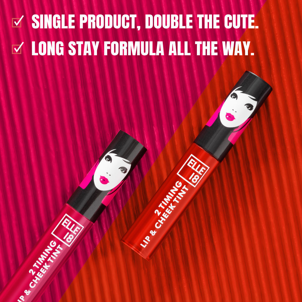 Elle 18 2 Timing Long-Lasting Hydrating Lip & Cheek Tint , Tropica, 4ml Buy at Indicrest Image 6