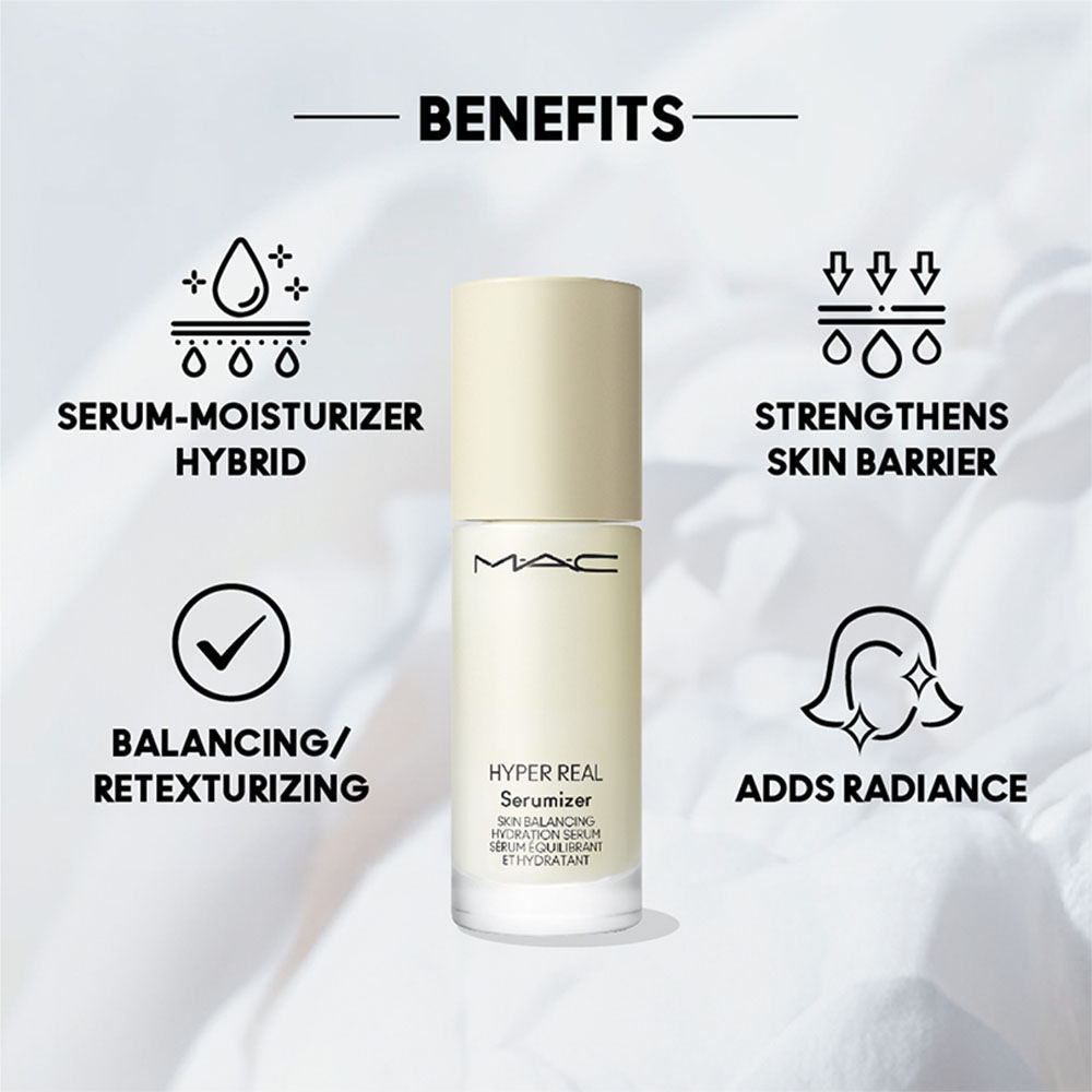 M.A.C Hyper Real Serumizer Skin Balancing Serum With Niacinamide, Hyaluronic Acid & Ceramides, 30ml