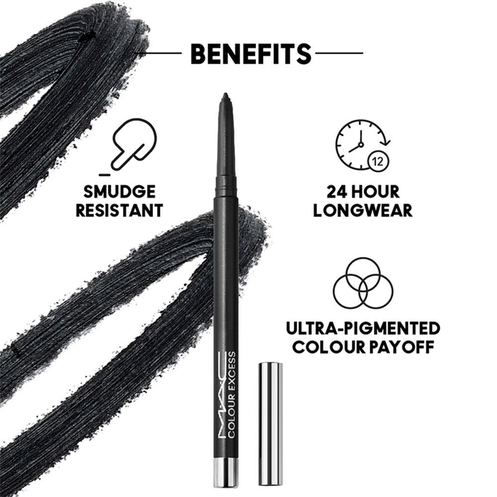 M.A.C. Colour Excess Gel Pencil Waterproof Eye Liner- Glide Or Die Kajal, 1 gms