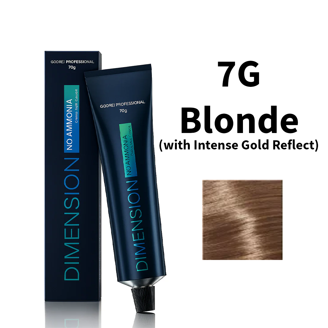 Godrej Professional Dimension No Ammonia Cream Hair Colour Gold Reflects 7G - Blonde (with Intense Gold Reflect) 70g
