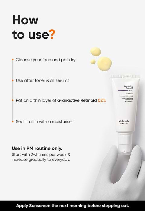 Minimalist Granactive Retinoid 2% Face Cream For Help Reduce Fine Lines &amp; Wrinkles, 30ml - Image 7 - Buy from Indicrest