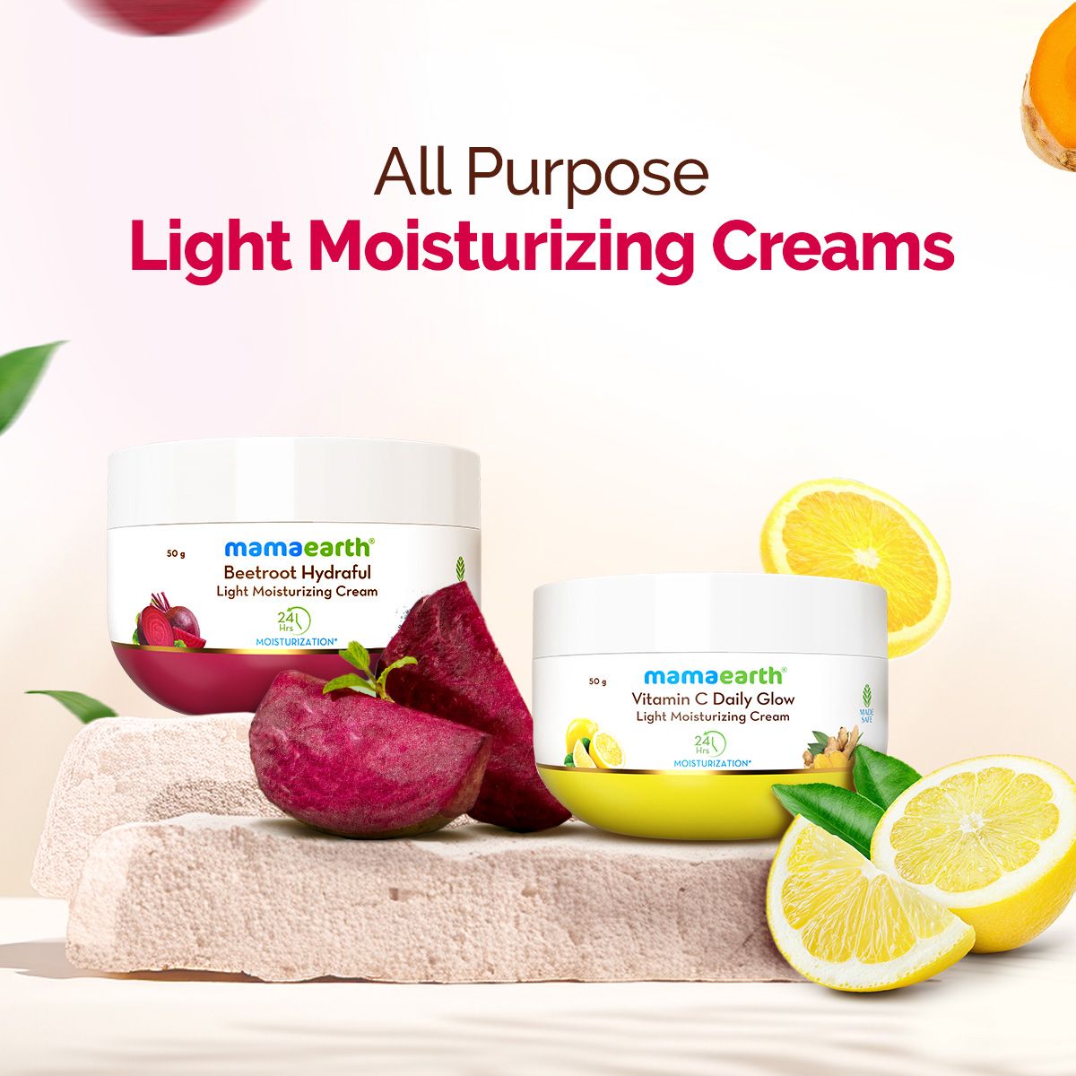 Mamaearth Beetroot Hydraful Light Moisturizing Cream with Beetroot & Hyaluronic Acid for Hydrated Pink Glow, 50g - Image 8 - Buy from Indicrest
