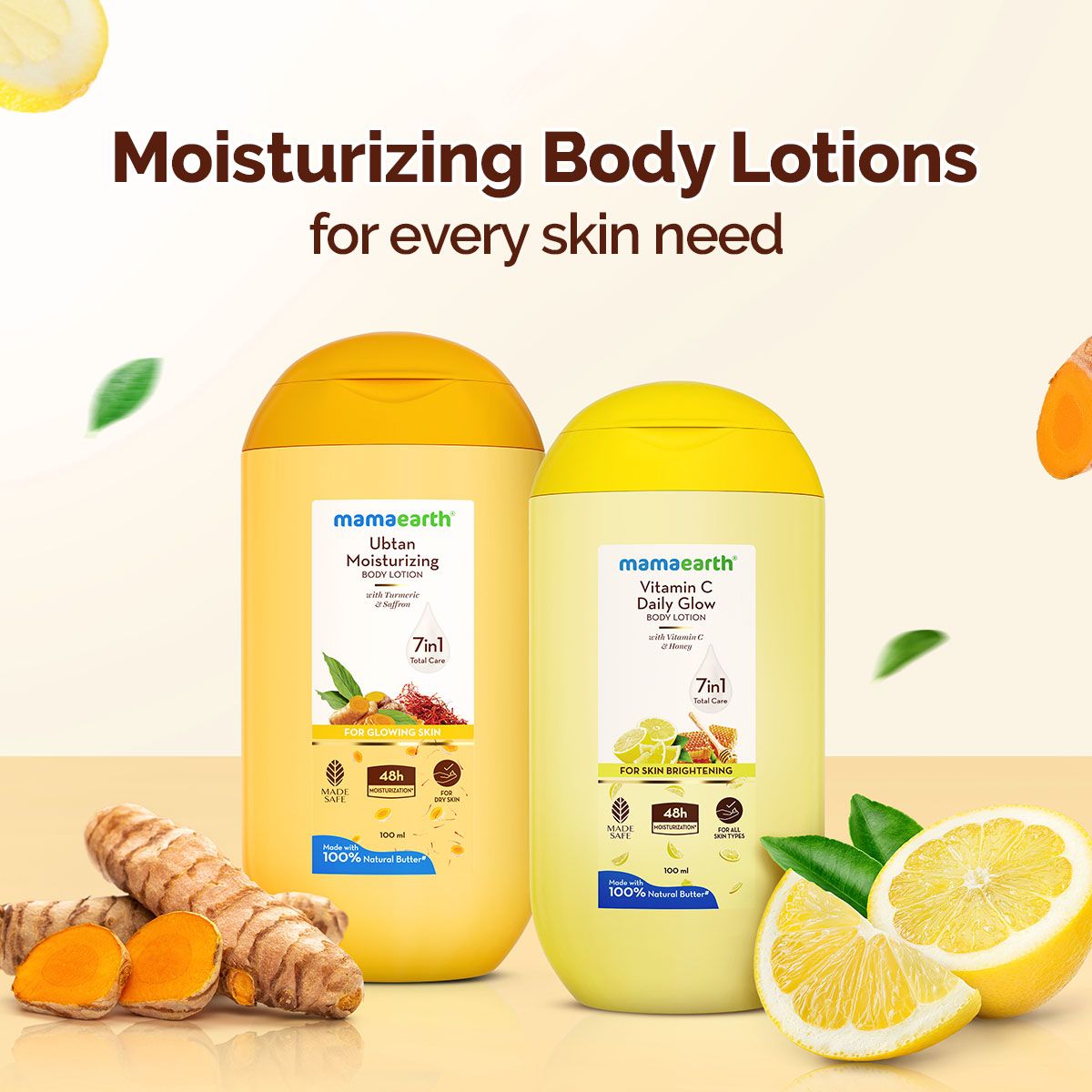 Mamaearth Ubtan Moisturizing Body Lotion with Turmeric & Saffron for Glowing Skin, 100ml - Image 9 - Buy from Indicrest