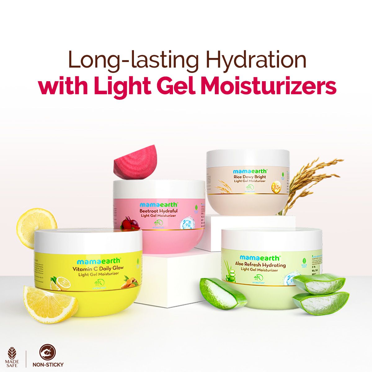 Mamaearth Beetroot Hydraful Light Gel Moisturizer with Beetroot & Hyaluronic Acid for Hydrated Pink Glow, 200g - Image 7 - Buy from Indicrest