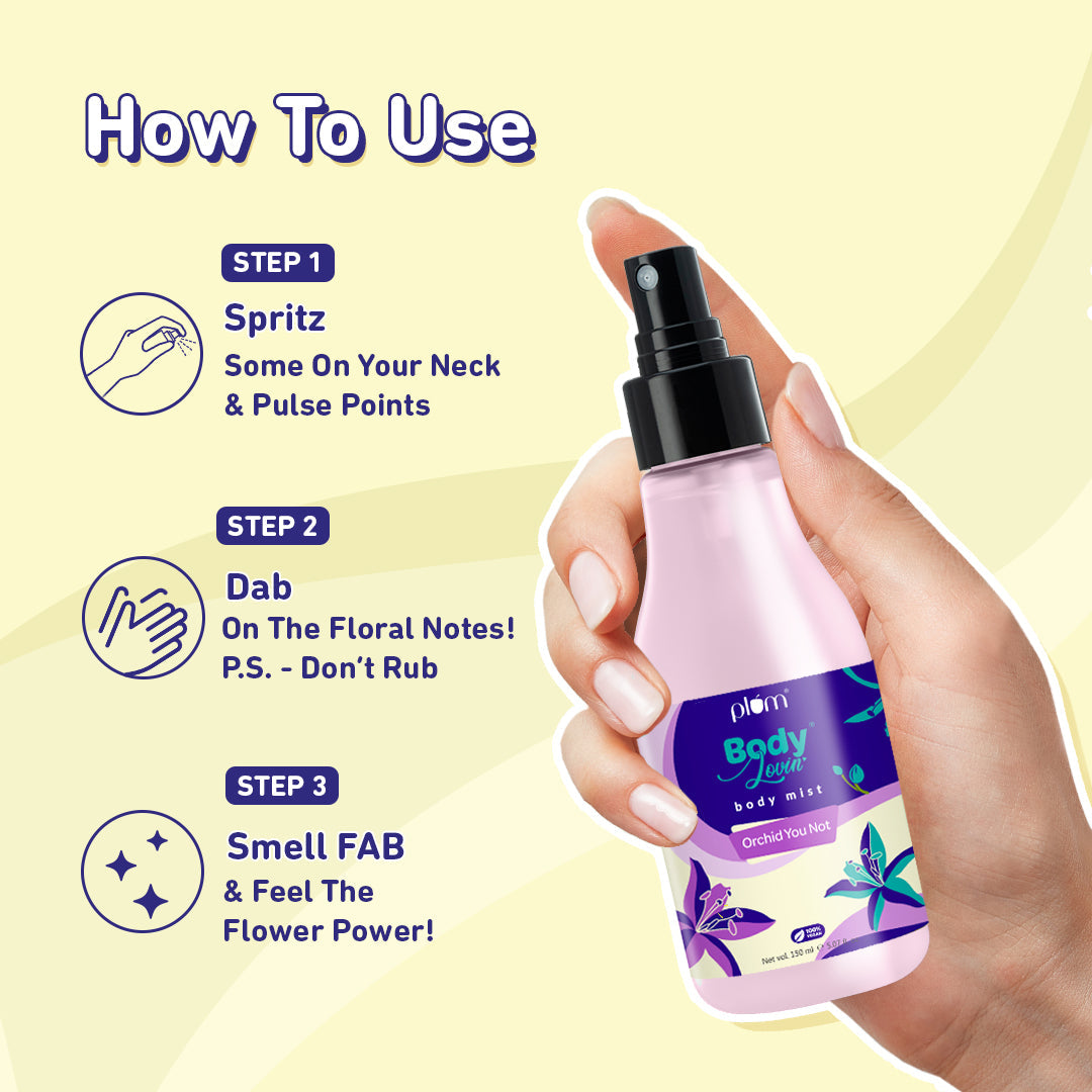 Plum Orchid-You-Not Body Mist by Plum BodyLovin' | Long Lasting | Travel-Friendly | Fresh Floral Fragrance | Perfume Body Spray, 150ml